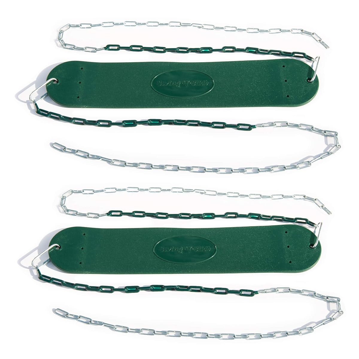 2 Pack of Green Swing Seats with Ring/Trapeze Combo