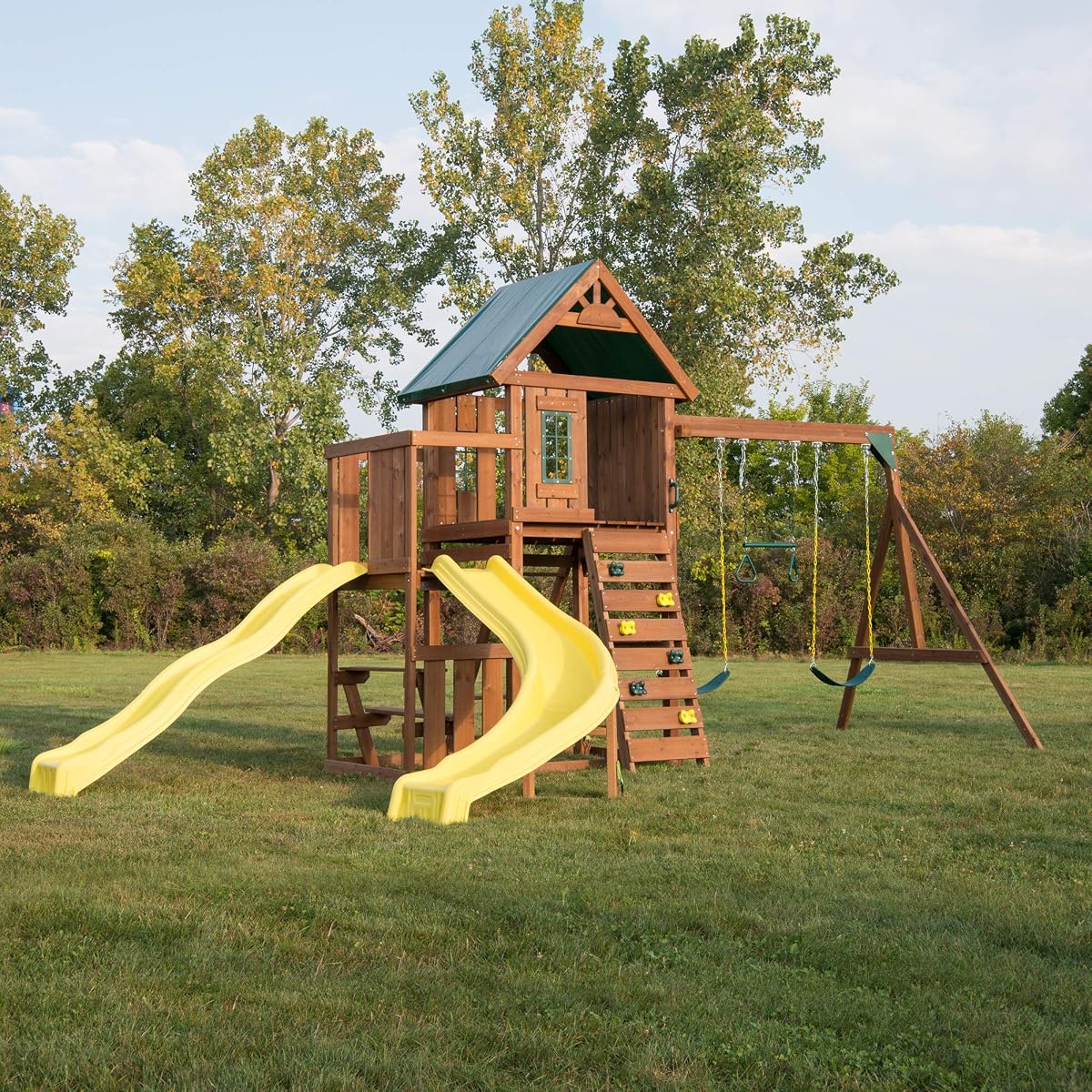 Castlebrook Swing Set with Two Slides