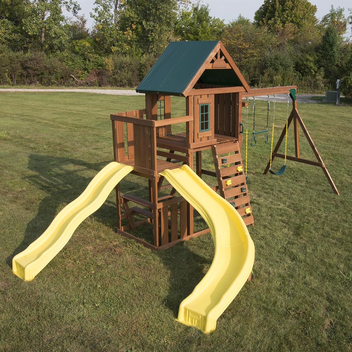 Castlebrook Swing Set with Two Slides