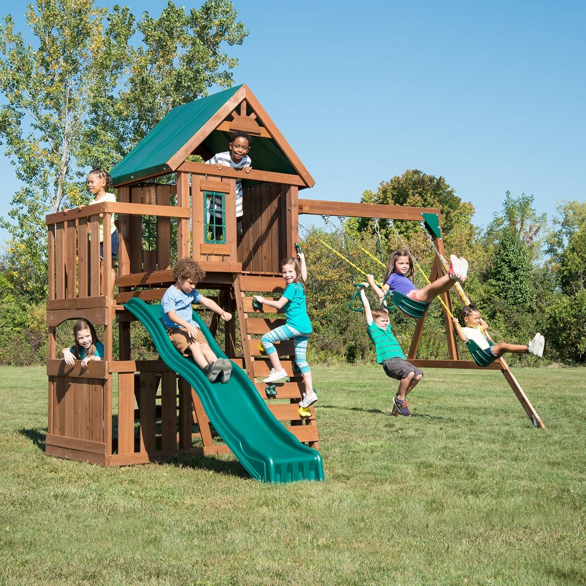 Elkhorn Swing Set with Slide