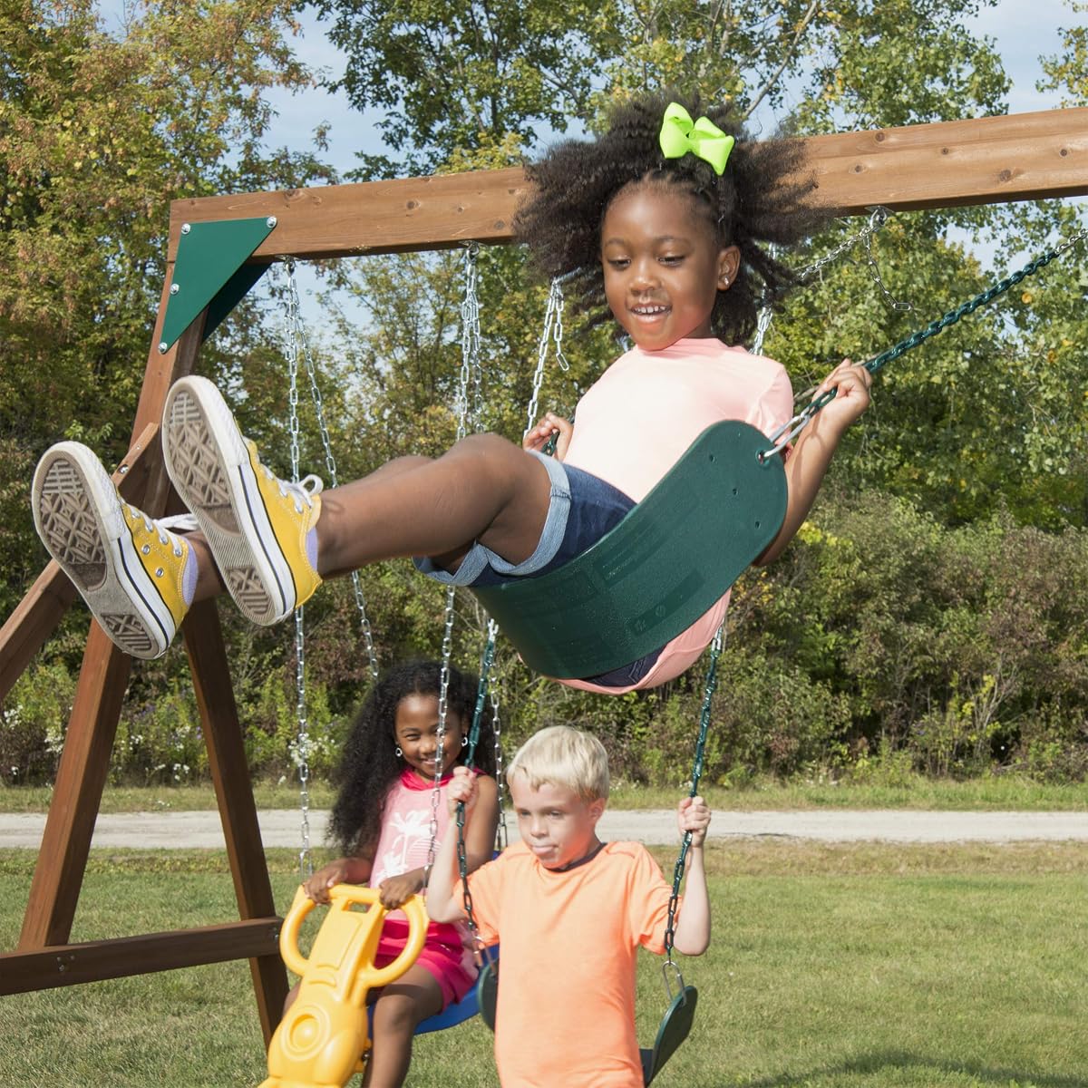 Fremont Wooden Swing Set with Slide