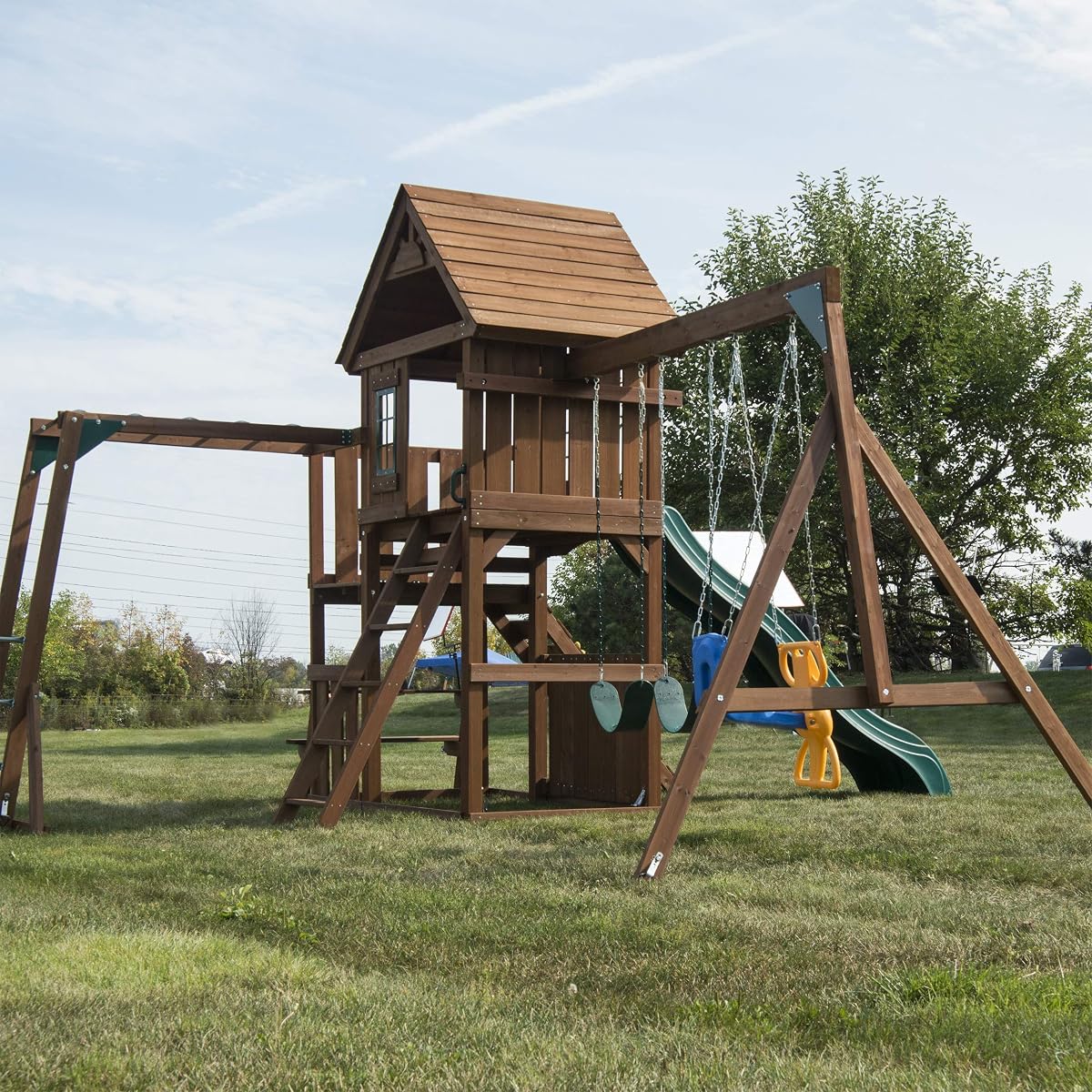 Knightsbridge Ultimate Wooden Swing Set with Slide