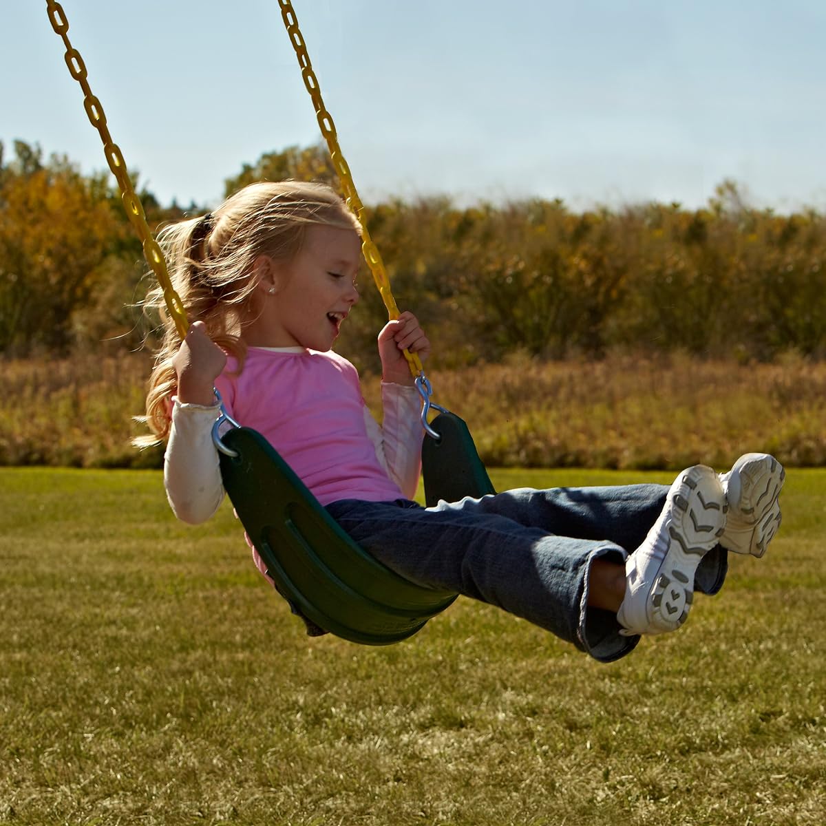 Two Extreme Duty Green Swing Seats with a Heavy