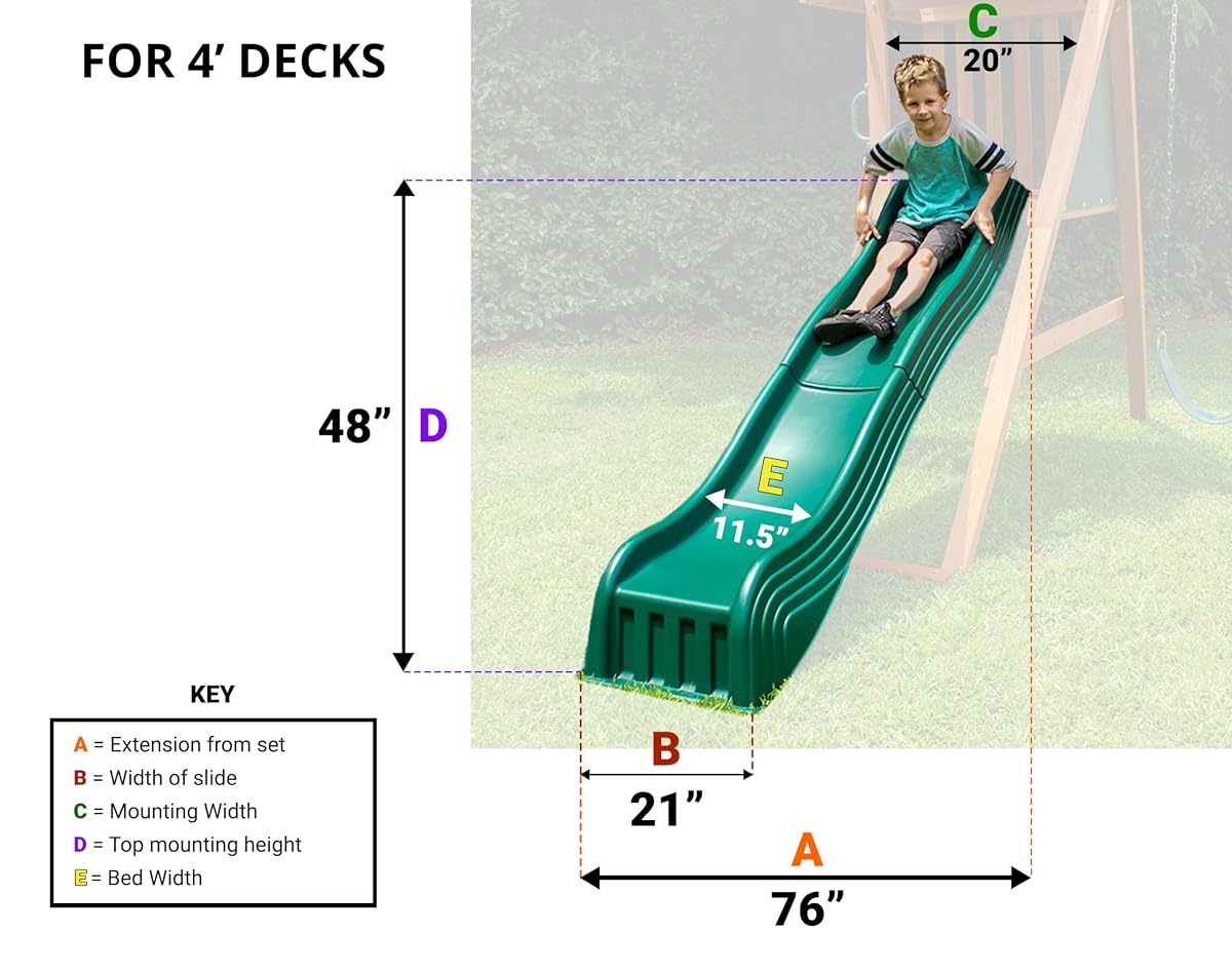 Two Piece Plastic Cool Wave Slide for Swing Sets-